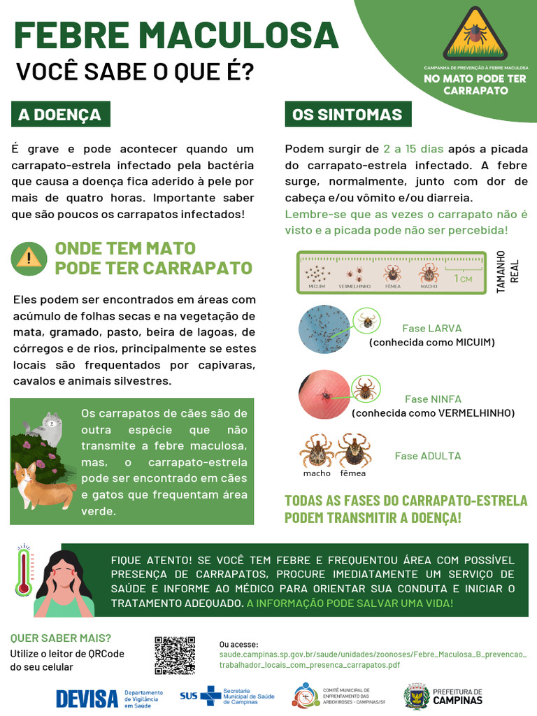 Febre Maculosa: Sintomas e Prevenção | PDF