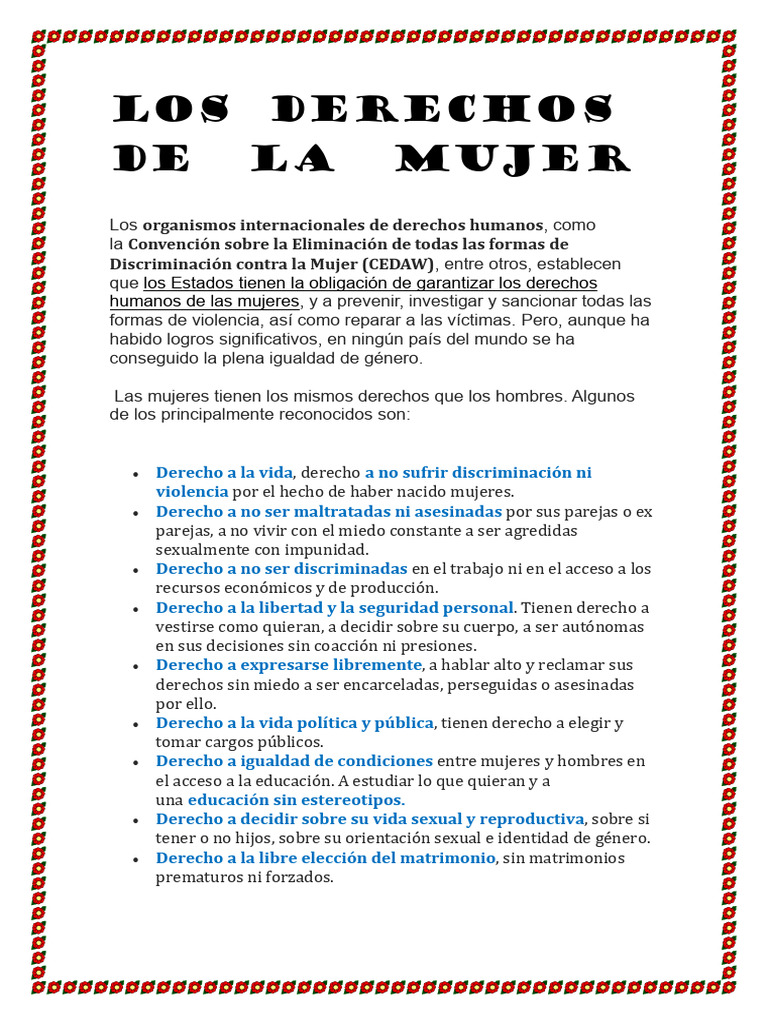 Los Derechos de La Mujer | PDF