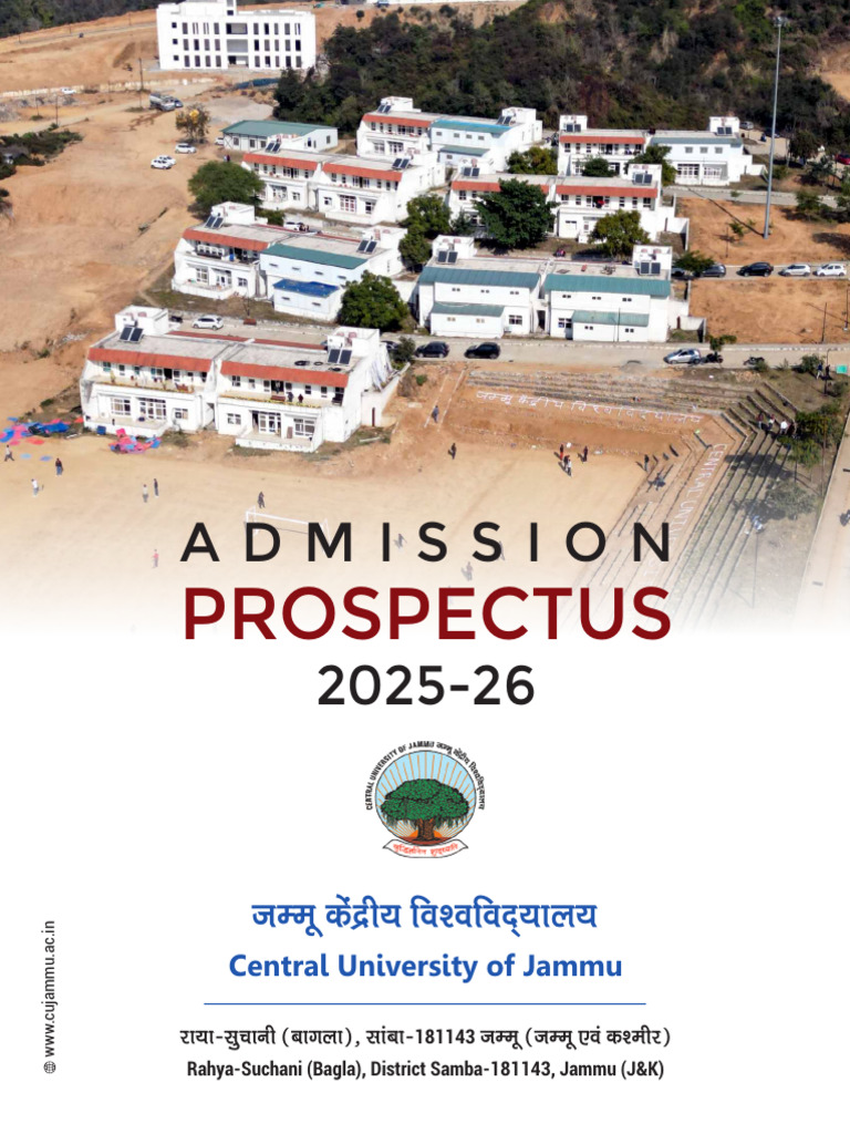 CU Jammu Admission Prospectus 2025-26 | PDF | Bachelor Of Science