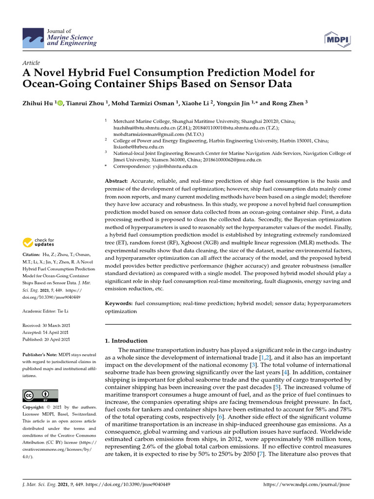 Hybrid Fuel Prediction Model for Ships | PDF | Machine Learning ...