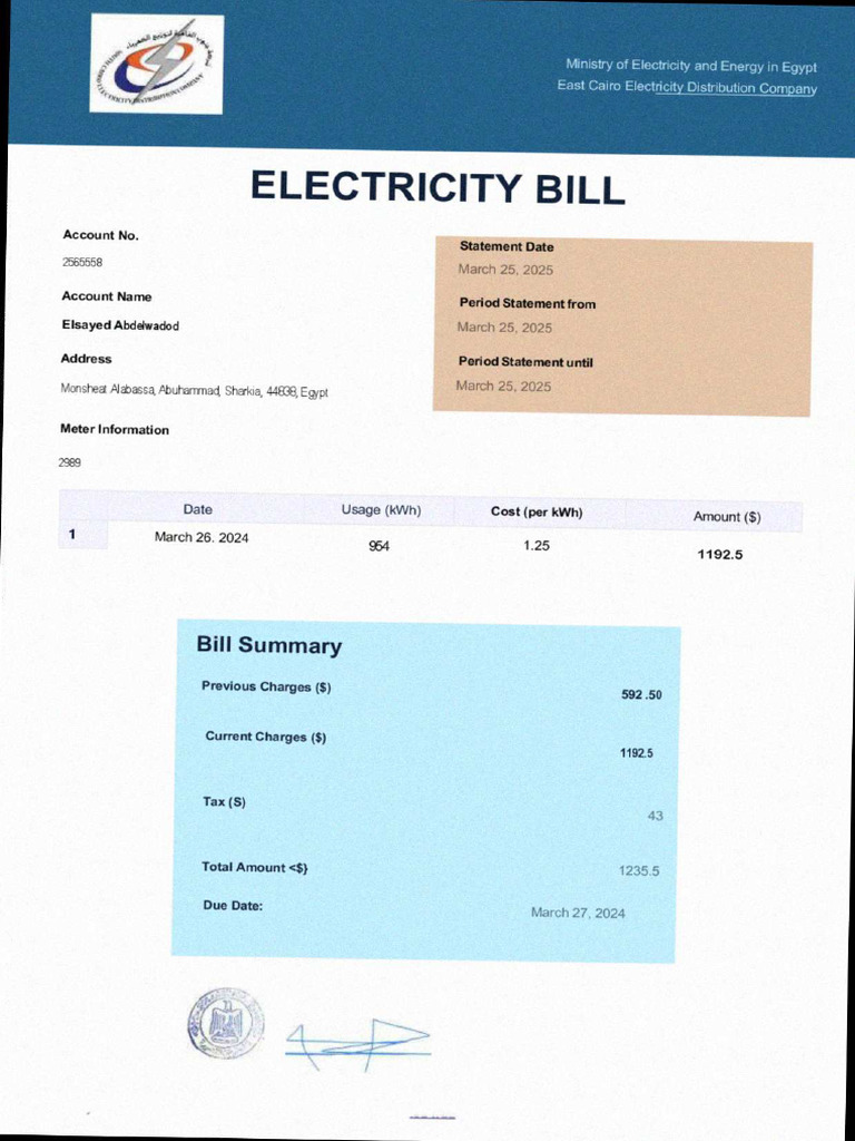 Bill Scanned | PDF