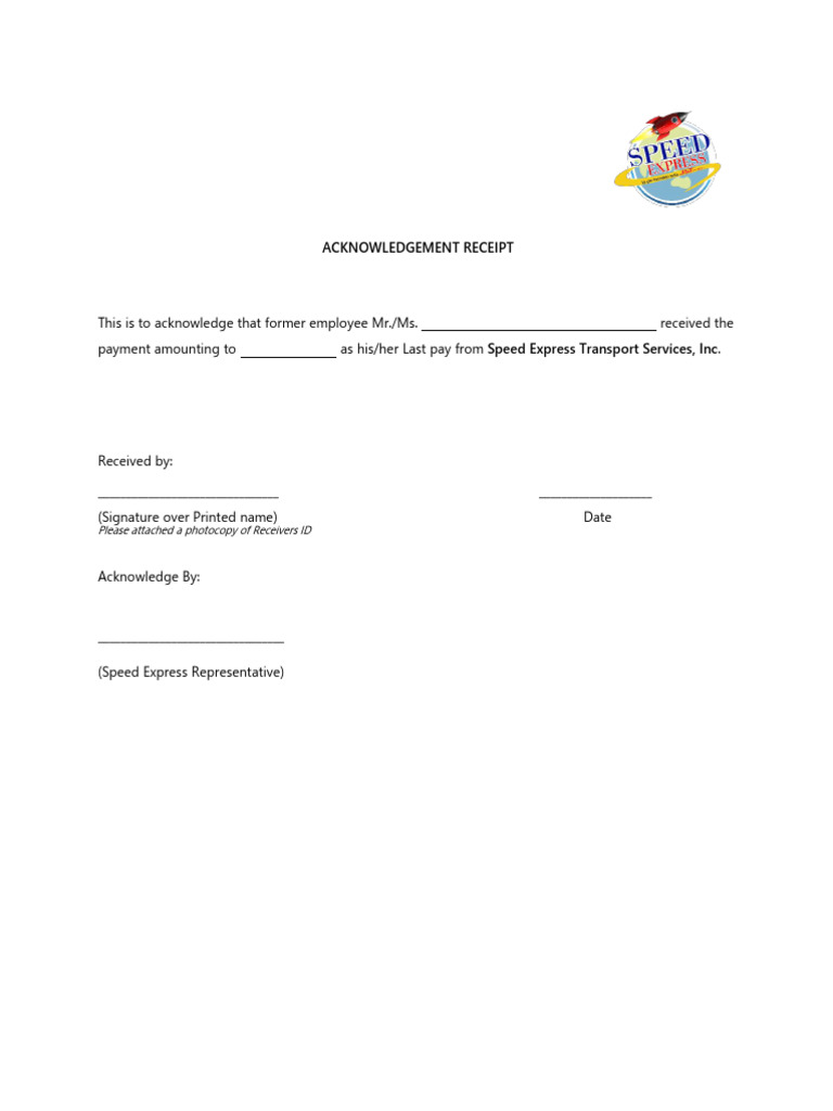 Acknowledgement Receipt | PDF