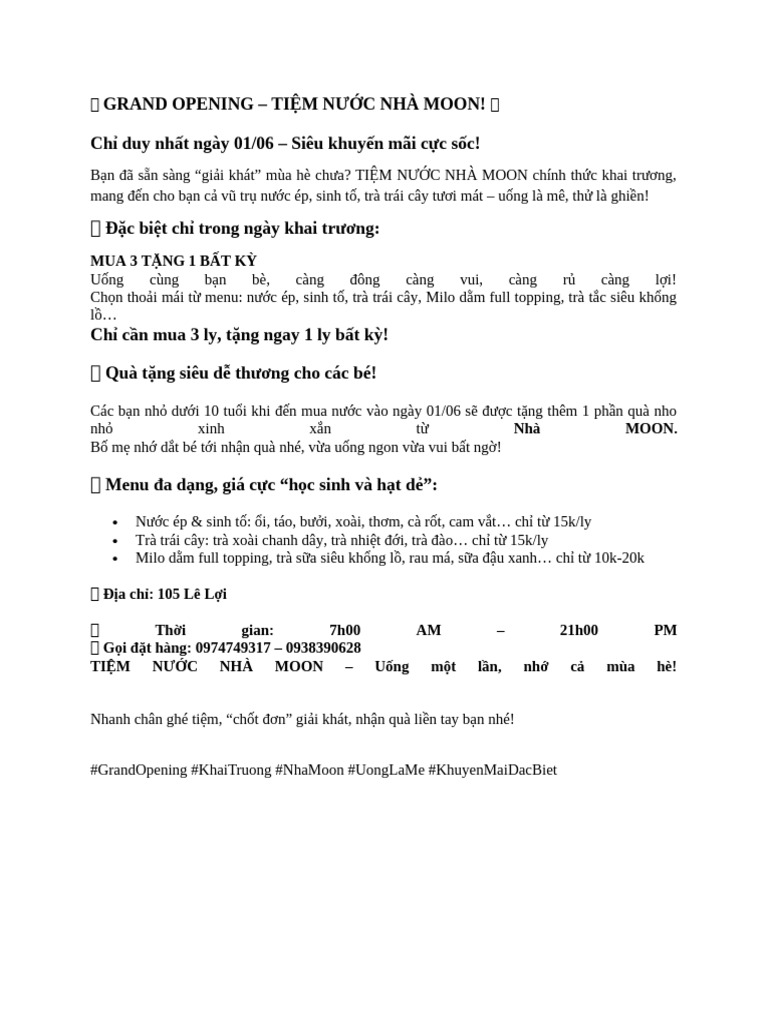 ? Grand Opening | PDF