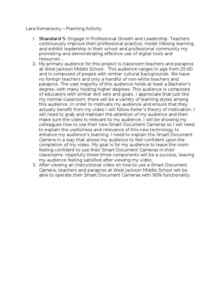 Planning Activity | PDF