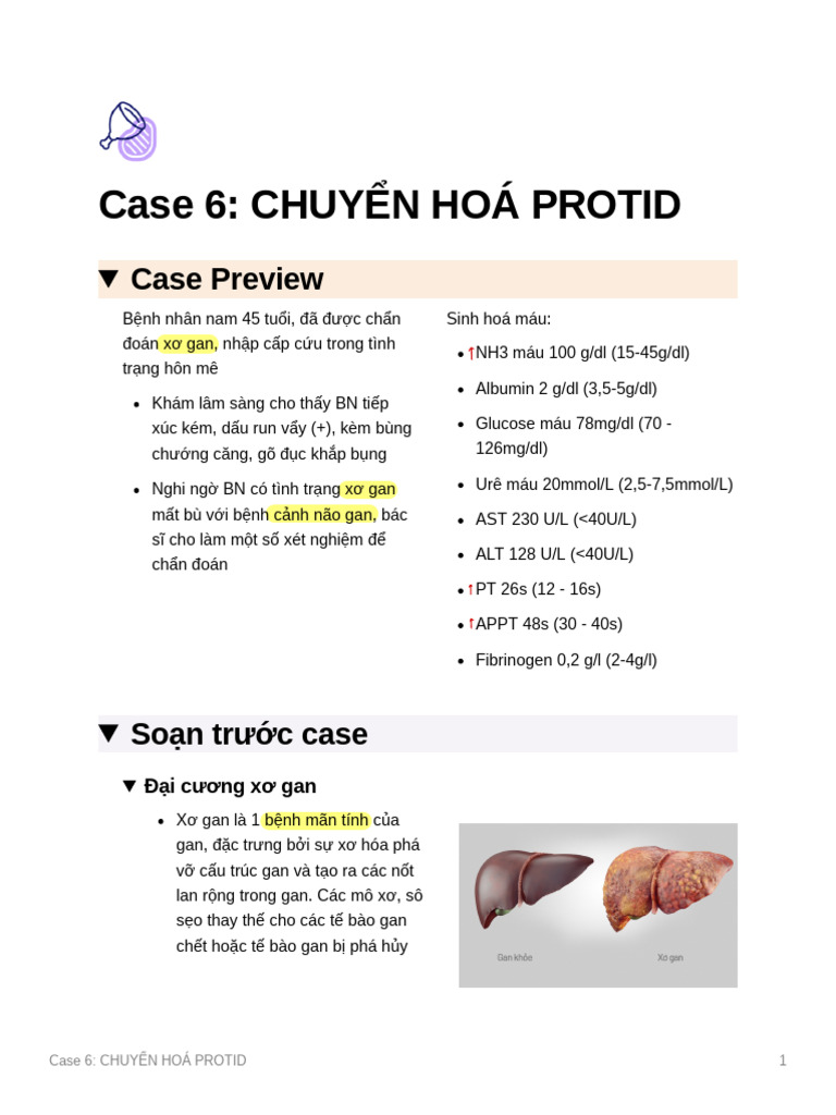 Case 6 - Chuyển Hoá Protid 2 | PDF