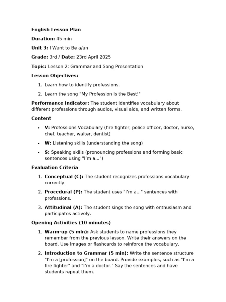 3rd Grade Unit 3 Lesson 2 | PDF | Vocabulary | Lesson Plan