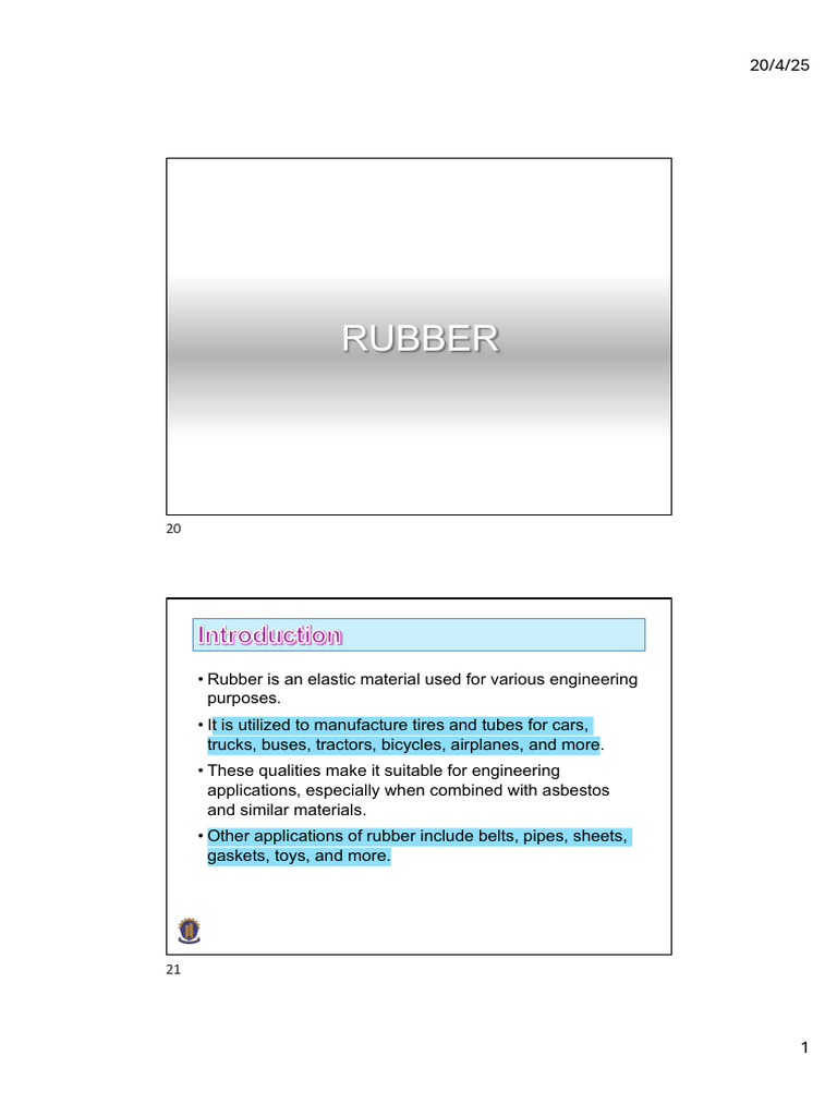 Rubber | PDF | Natural Rubber | Building Engineering