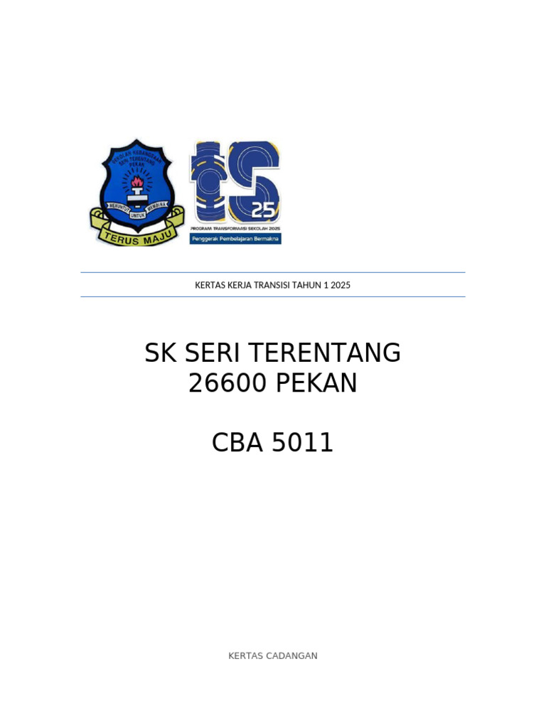 Kertas Kerja Transisi Tahun 1 2025 | PDF