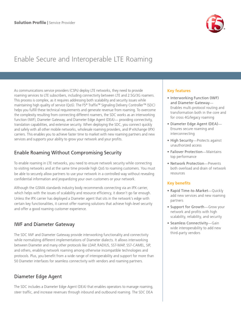 Diameter Edge Agent for LTE Roaming | PDF | Roaming | Quality Of Service