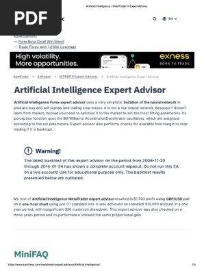 AI Advisor for MT4 Trading | PDF