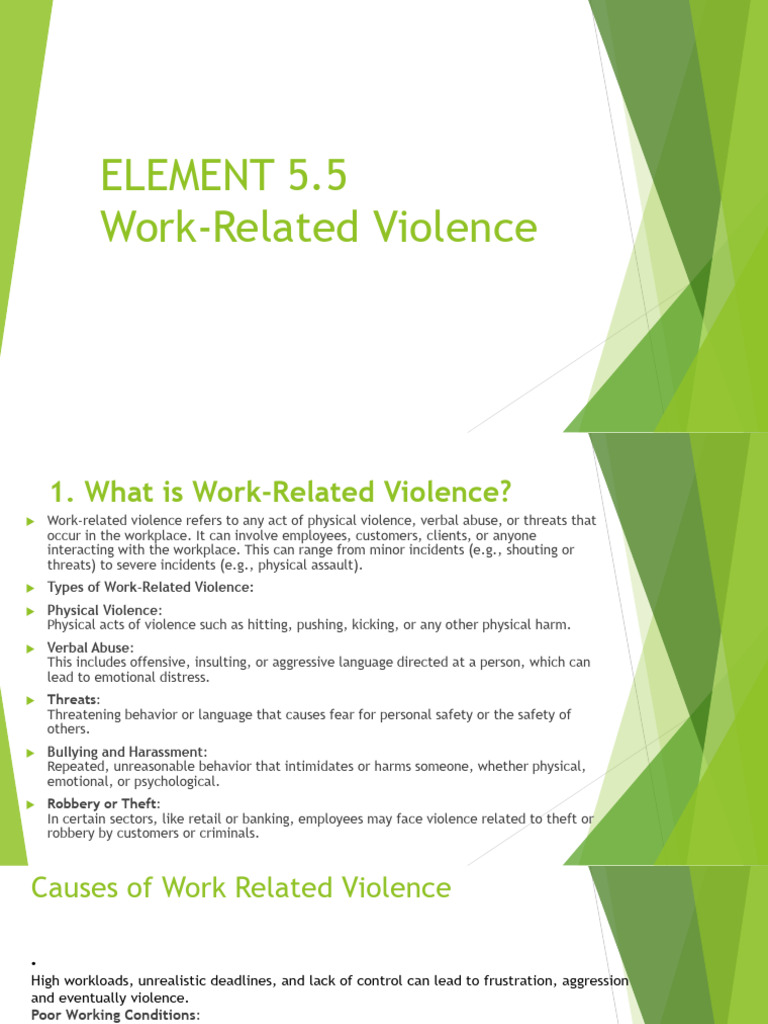 NEBOSH IGC2 Element5.5 Work Related Violence | PDF | Violence | Bullying