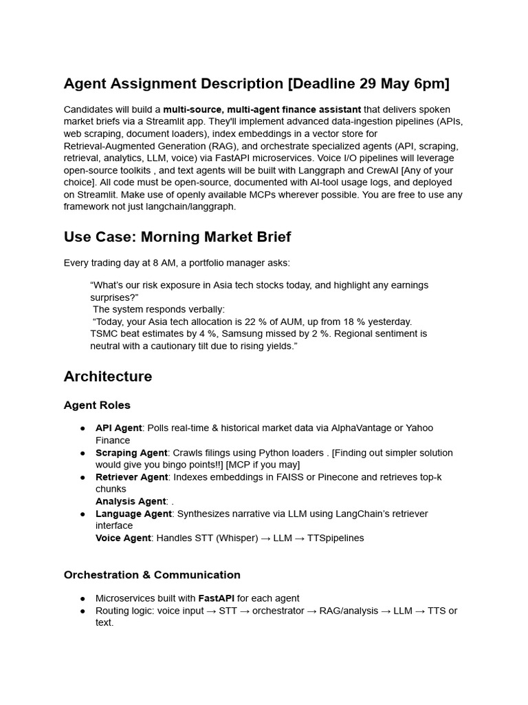 Multi-Agent Finance Assistant Overview | PDF | Computing | Information ...