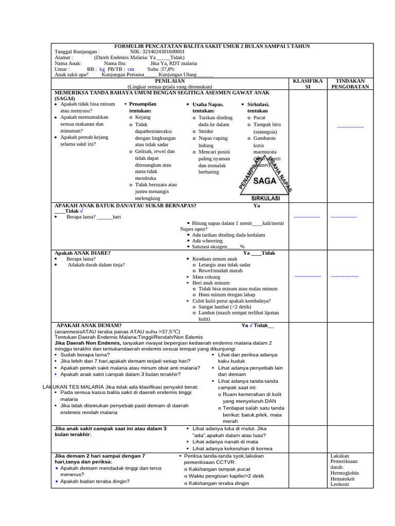 Formulir MTBS | PDF