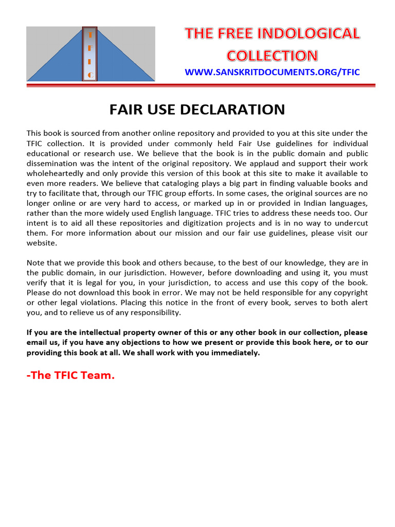 Fair Use Declaration for TFIC Books | PDF