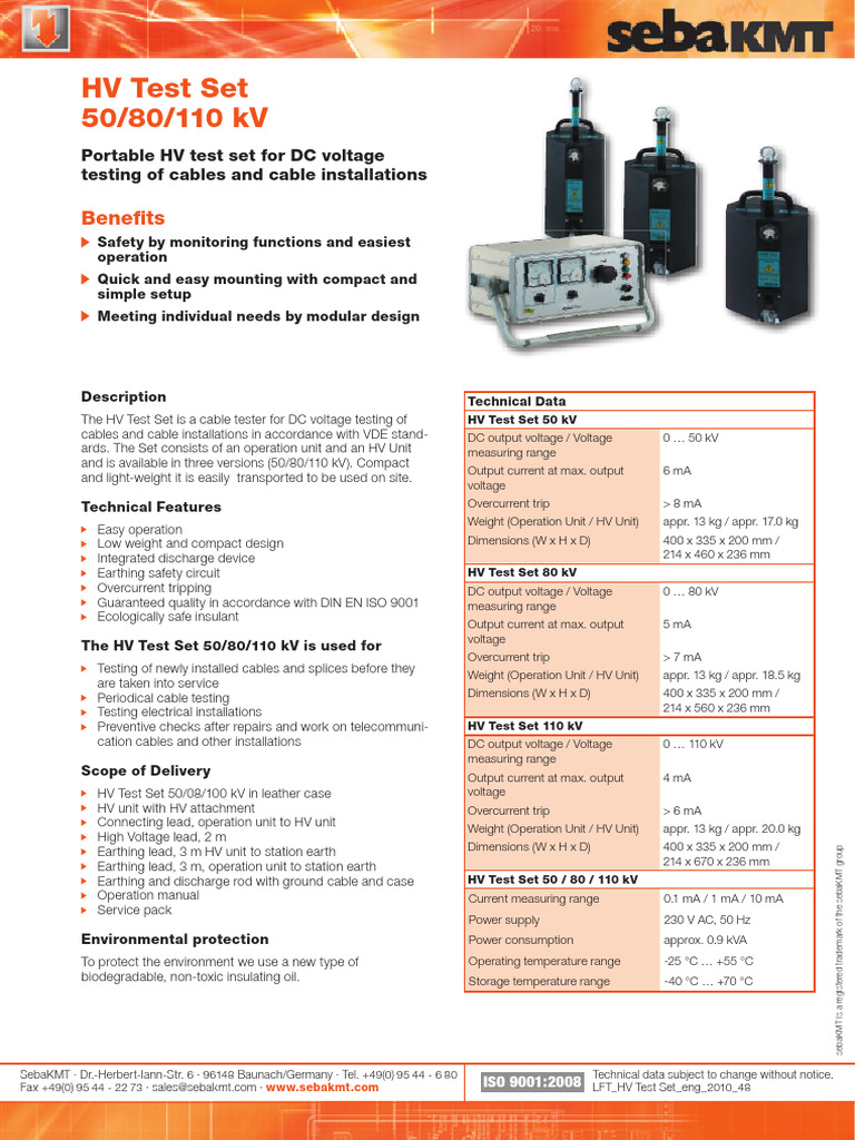 HV Test Set for Cable Testing | PDF | Voltage | Power Supply