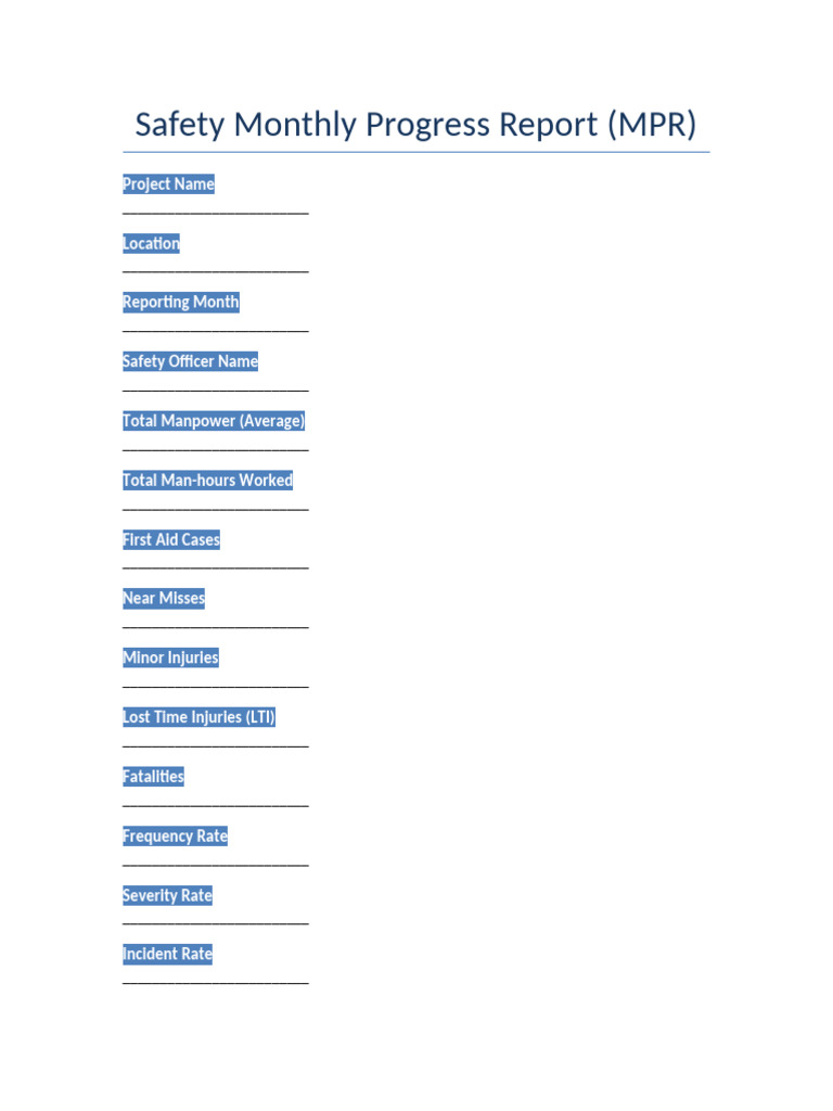 Safety MPR Official Template | PDF