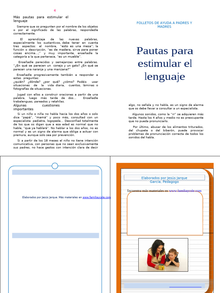 Pautas para Estimular el Lenguaje Infantil | PDF | Comunicación ...