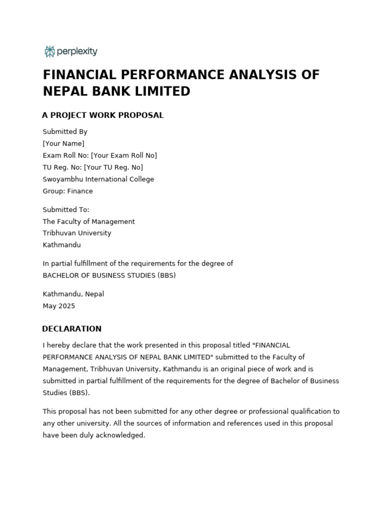 Financial Performance Analysis of Nepal Bank Limit | PDF | Banks ...