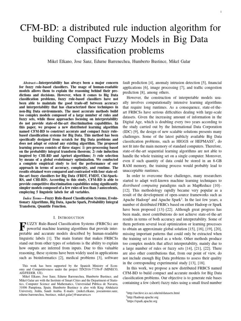 A Distributed Rule Induction Algorithm For Building Compact Fuzzy ...