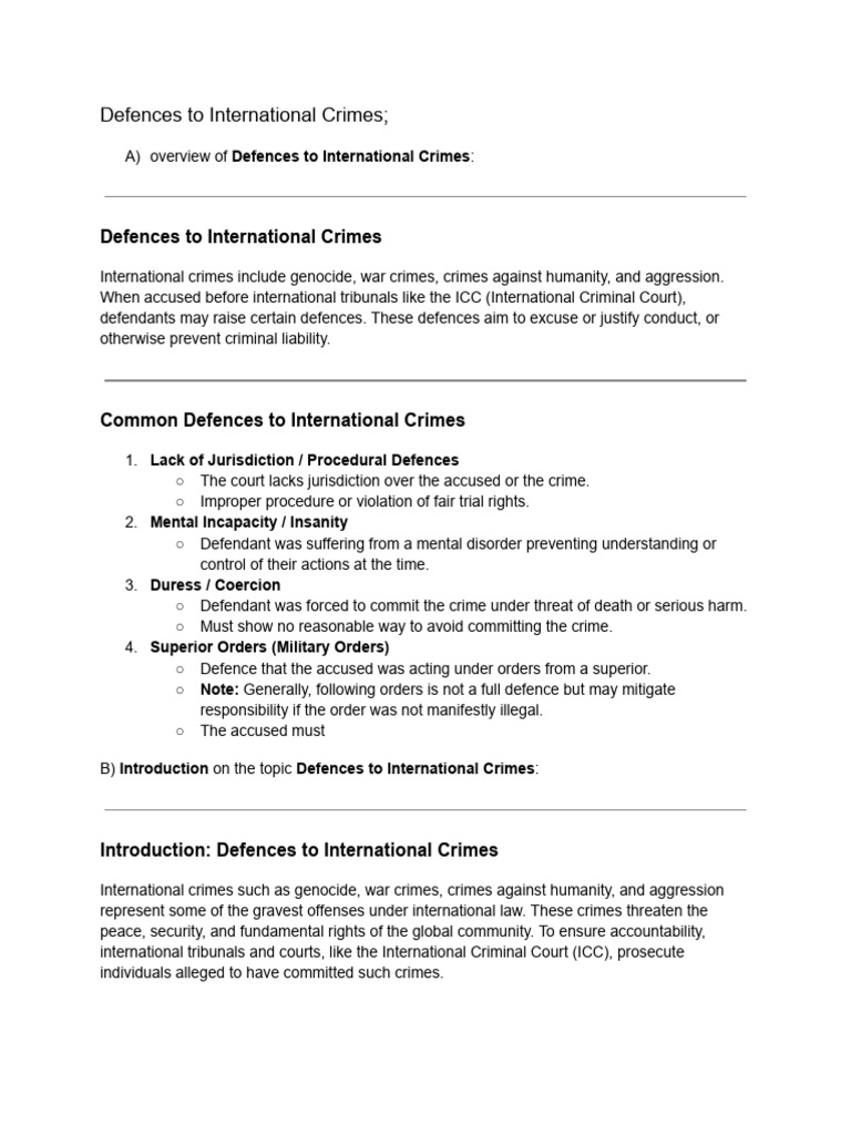 4 Unit International Criminal Law | PDF | Crimes | Crime & Violence