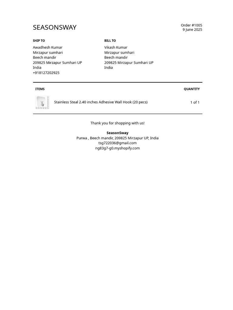 Packing Slip 1005 20250608T192507Z | PDF