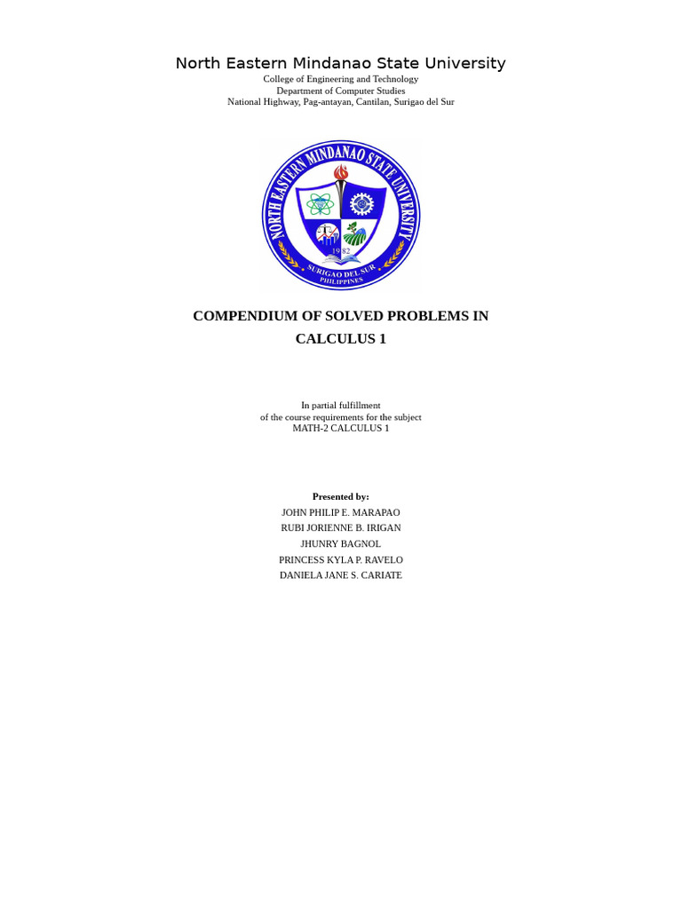Compendium of Calculus 1 Limits Solutions | PDF | Function (Mathematics ...