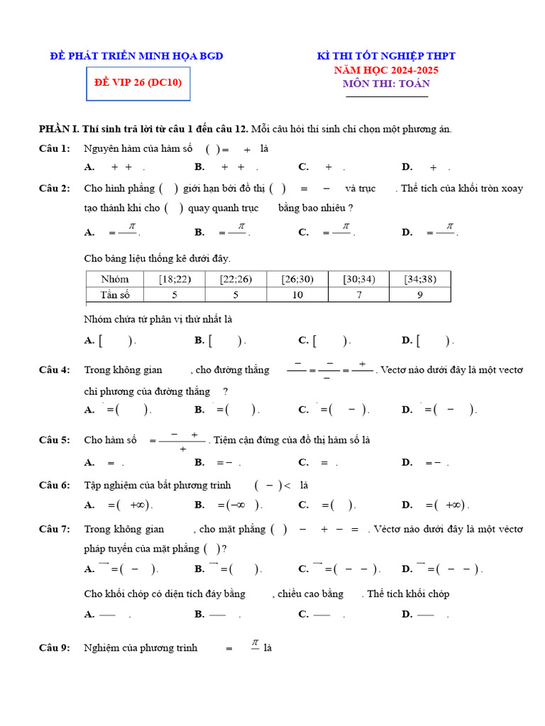 Đề Số 26 - Ôn Thi TN THPT Quốc Gia 2025 - FORM 2025 (DC10) - Fix1 | PDF