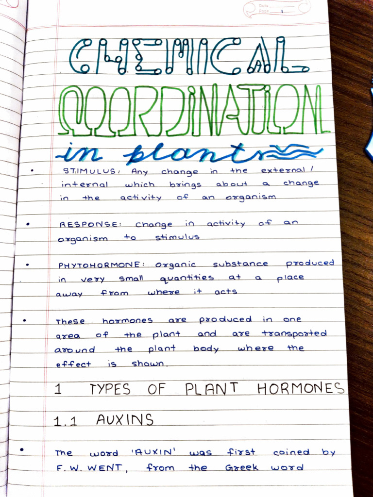 Chemical Coordination in Plants | PDF | Auxin | Plant Hormone
