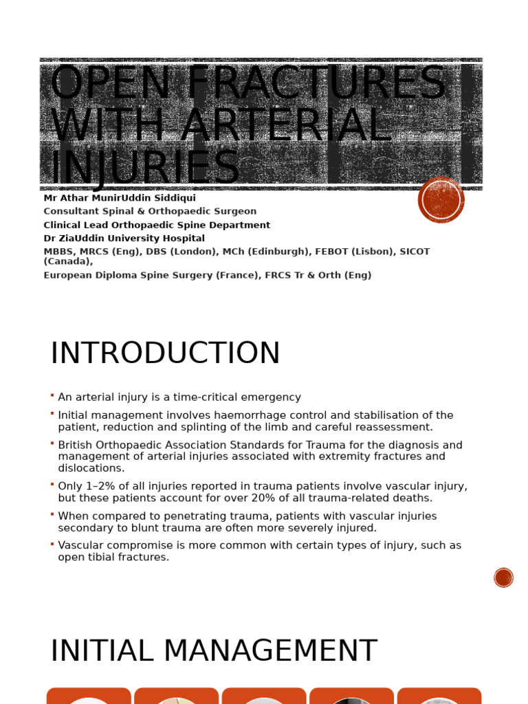 Open Fractures with Arterial Injuries Guide | PDF | Diseases And ...