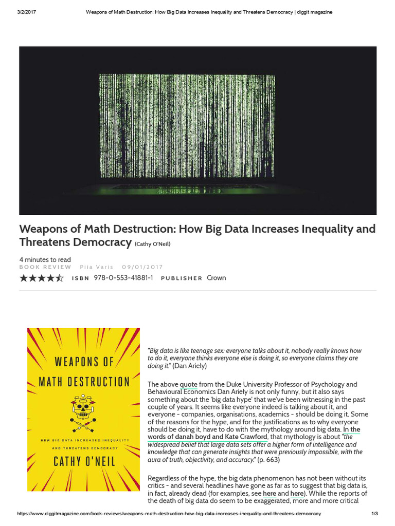 Big Data's Threat to Democracy | PDF | Big Data | Mathematics
