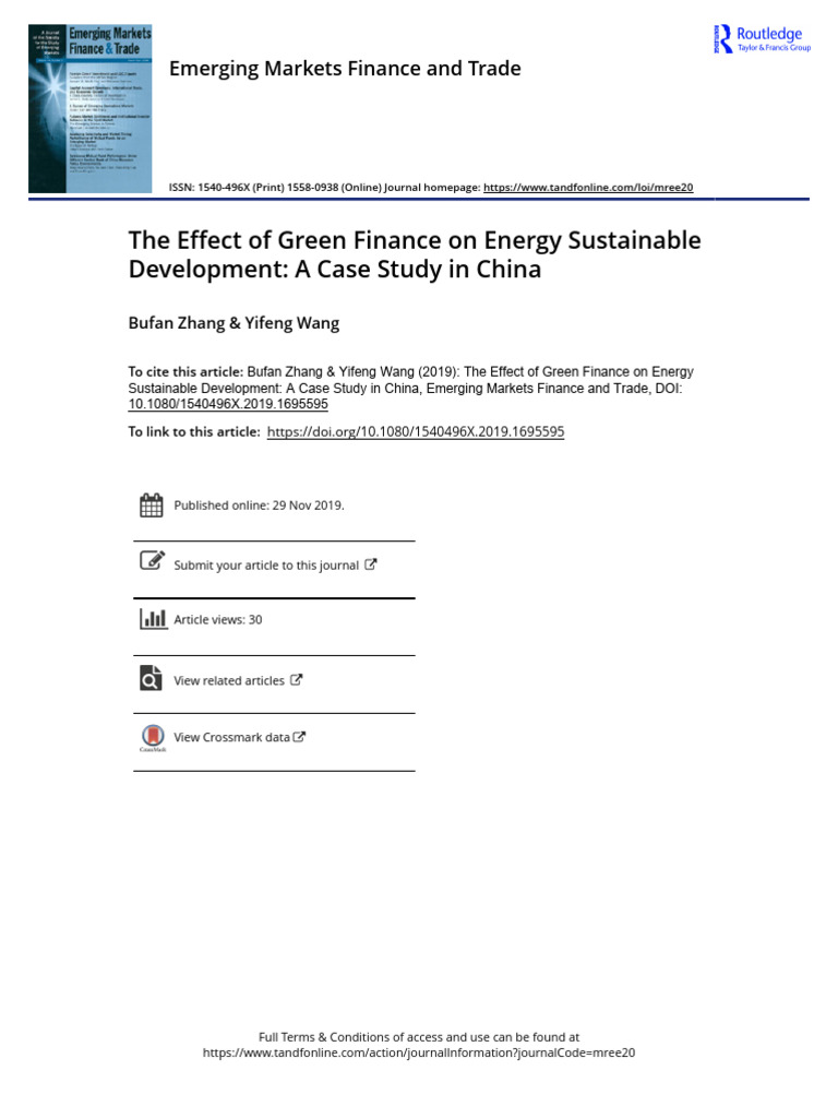 Green Finance's Impact on China's Energy Sustainability | PDF ...