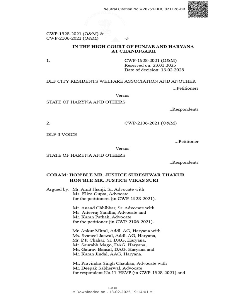 High Court Ruling on DLF City Violations | PDF | Mandamus | Judiciaries