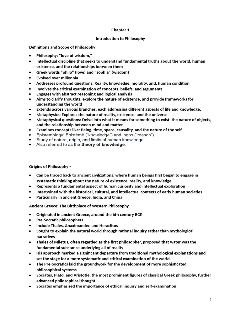 Introduction to Philosophy Overview | PDF | Knowledge | Epistemology