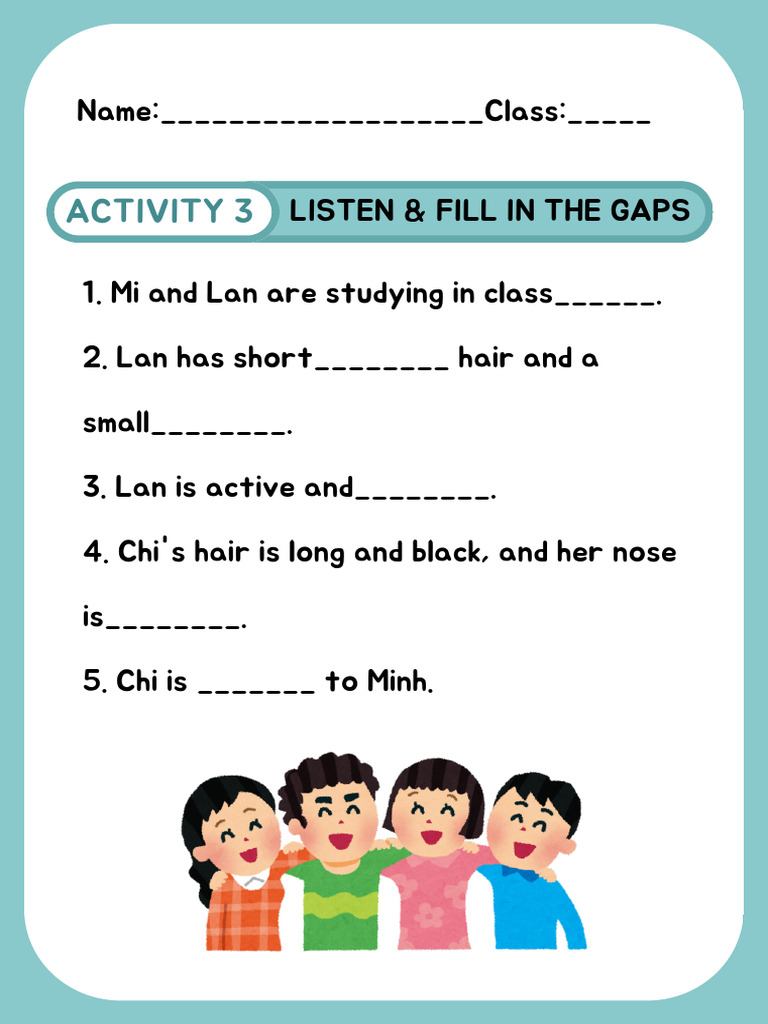 Feelings Worksheet in Turquoise White Cute Style | PDF