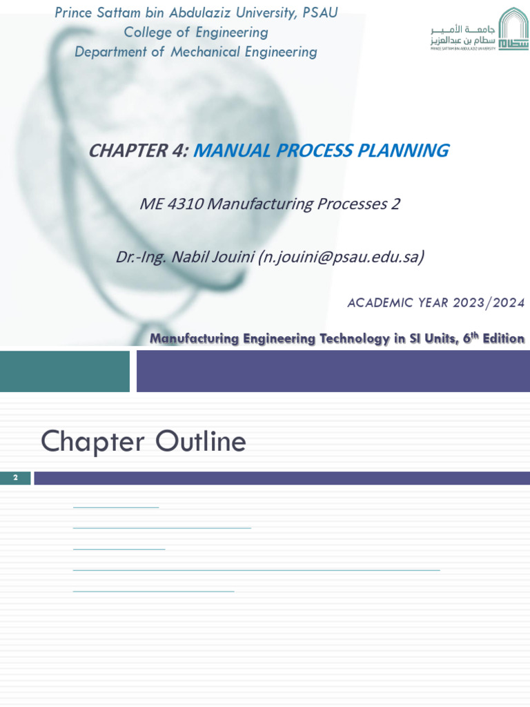 Manual Process Planning Overview | PDF | Machining | Drilling