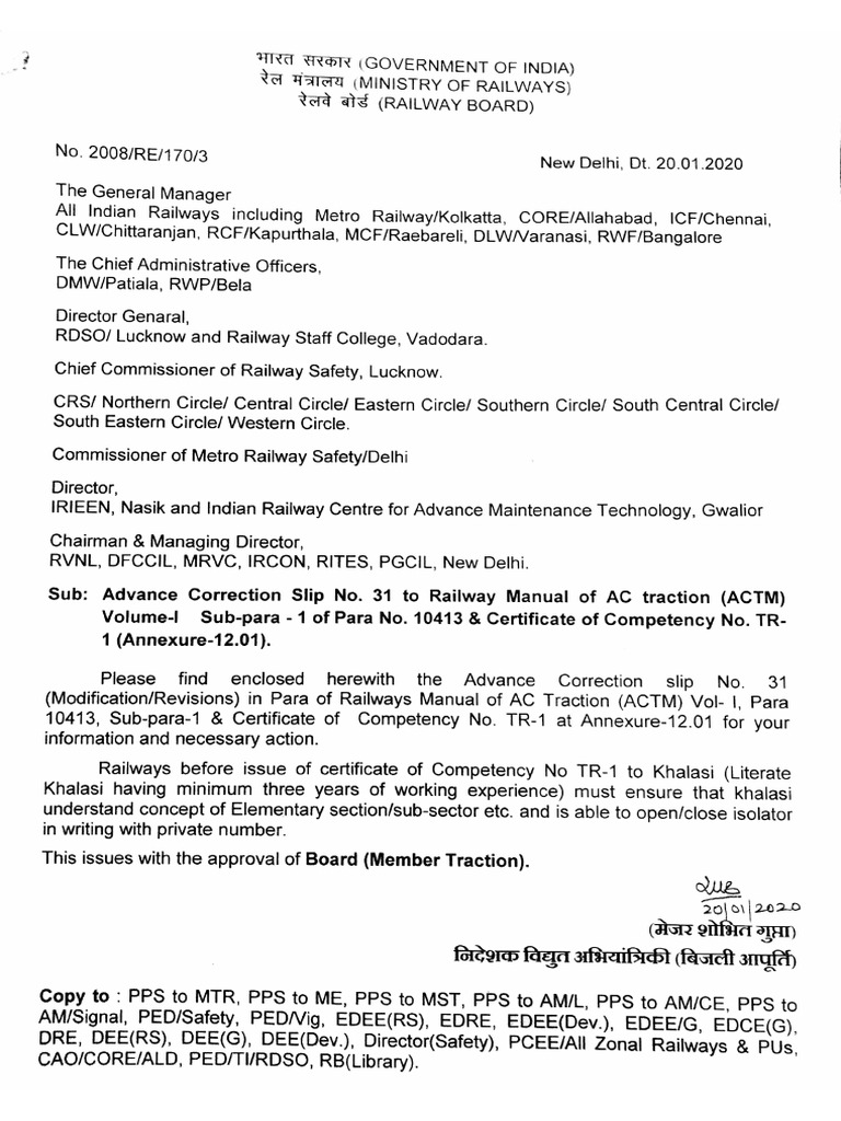 ACTM Correction Slip No. 31 & Certificate of Competency | PDF