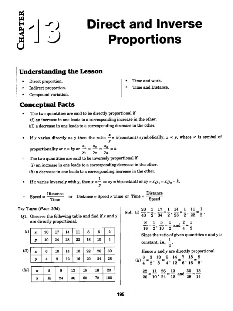Understanding Direct and Inverse Proportions | PDF | Mathematics ...