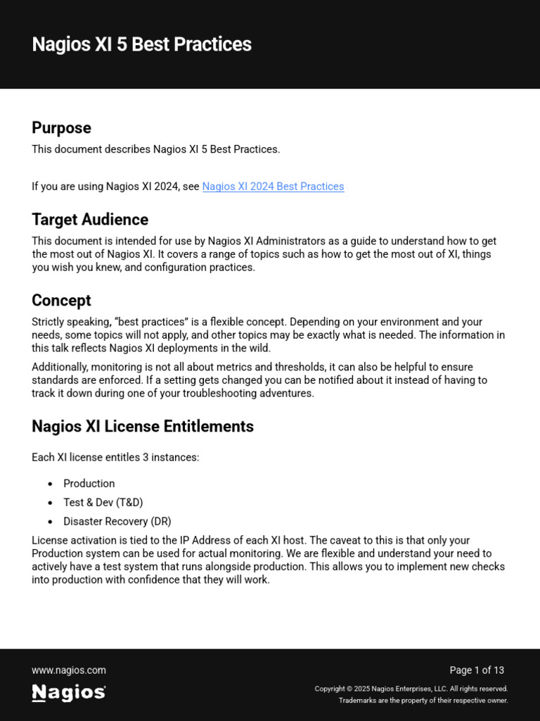 Nagios XI 5 Best Practices Guide | PDF | Backup | Random Access Memory