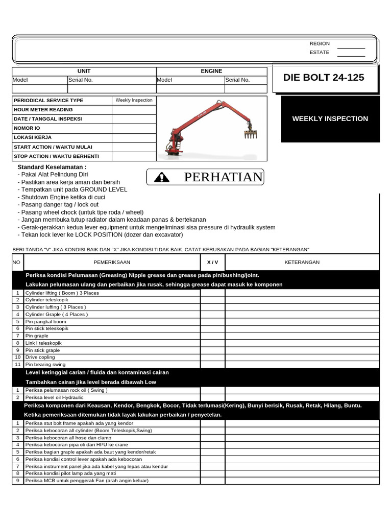 Panduan Inspeksi dan Pemeliharaan Alat | PDF