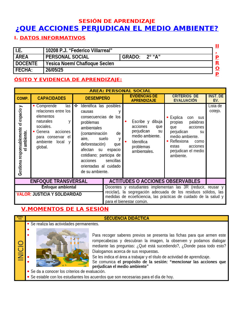 Acciones que Perjudican el Medio Ambiente | PDF | Entorno natural ...