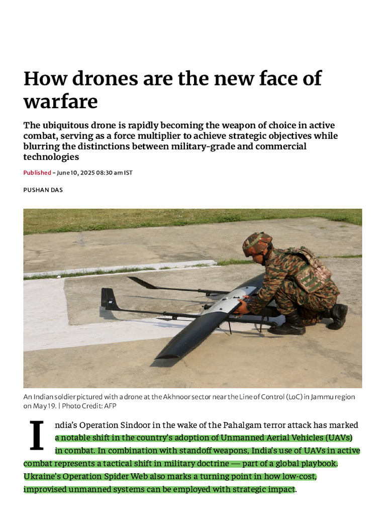 Drones Transforming India's Warfare Strategy | PDF | Unmanned Aerial ...