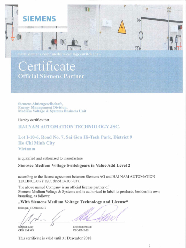 7.1 Certificate Siemens Simosec 2017 | PDF