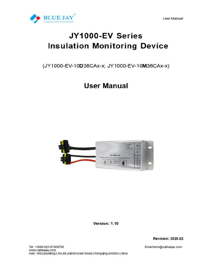 JY1000 EV User Manual V1.10 | PDF
