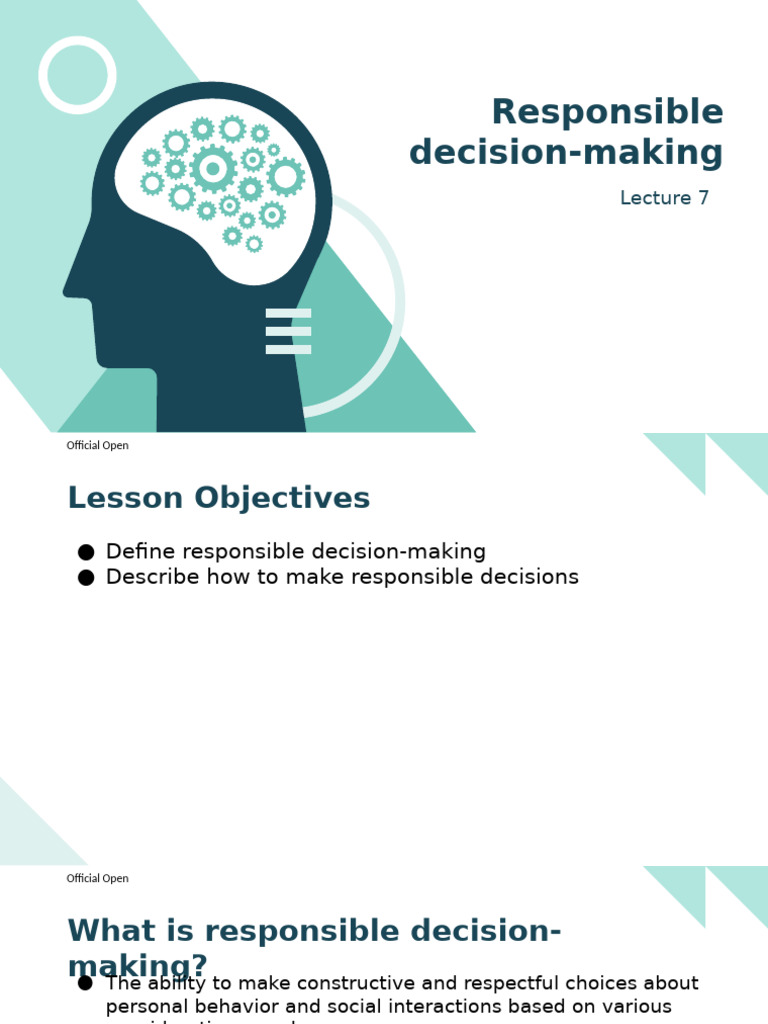 HUMBEH Lecture 7 - Responsible Decision Making1 | PDF | Decision Making ...