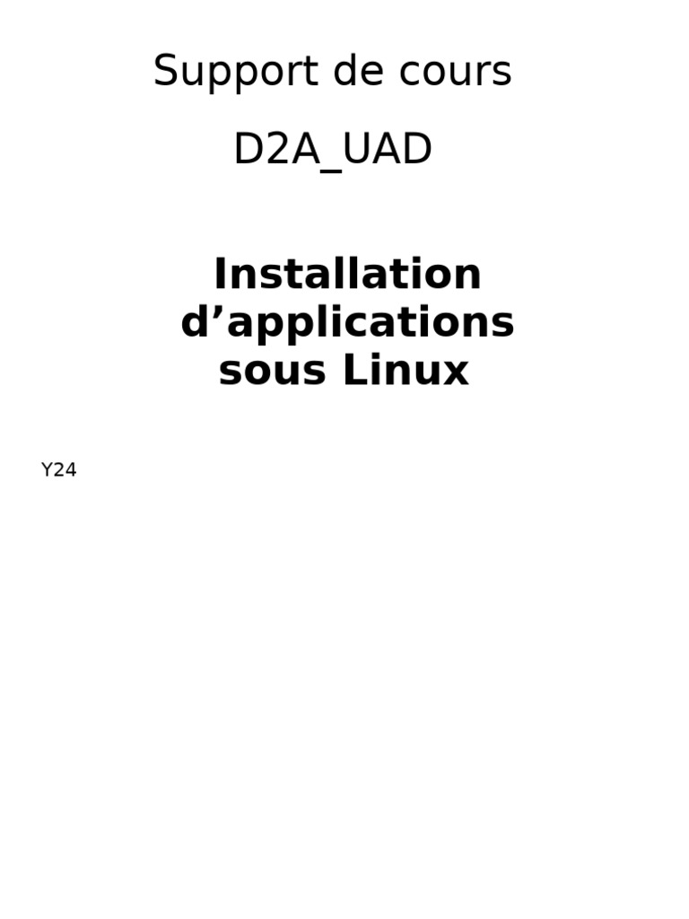 Installation d'applications sous Linux | PDF | Distribution Linux ...