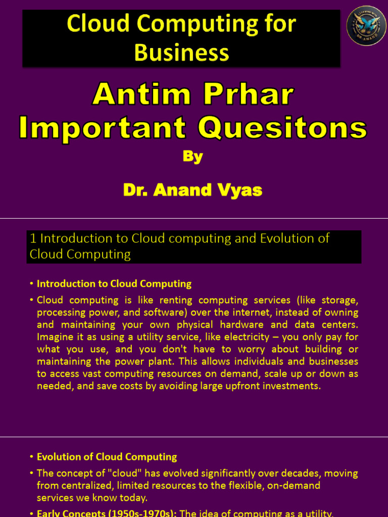 Antim Prahar 2025 Cloud Computing For Business | PDF | Cloud Computing ...