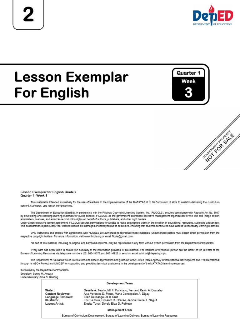 Grade 2 English Lesson Plan | PDF | Syllable | Word
