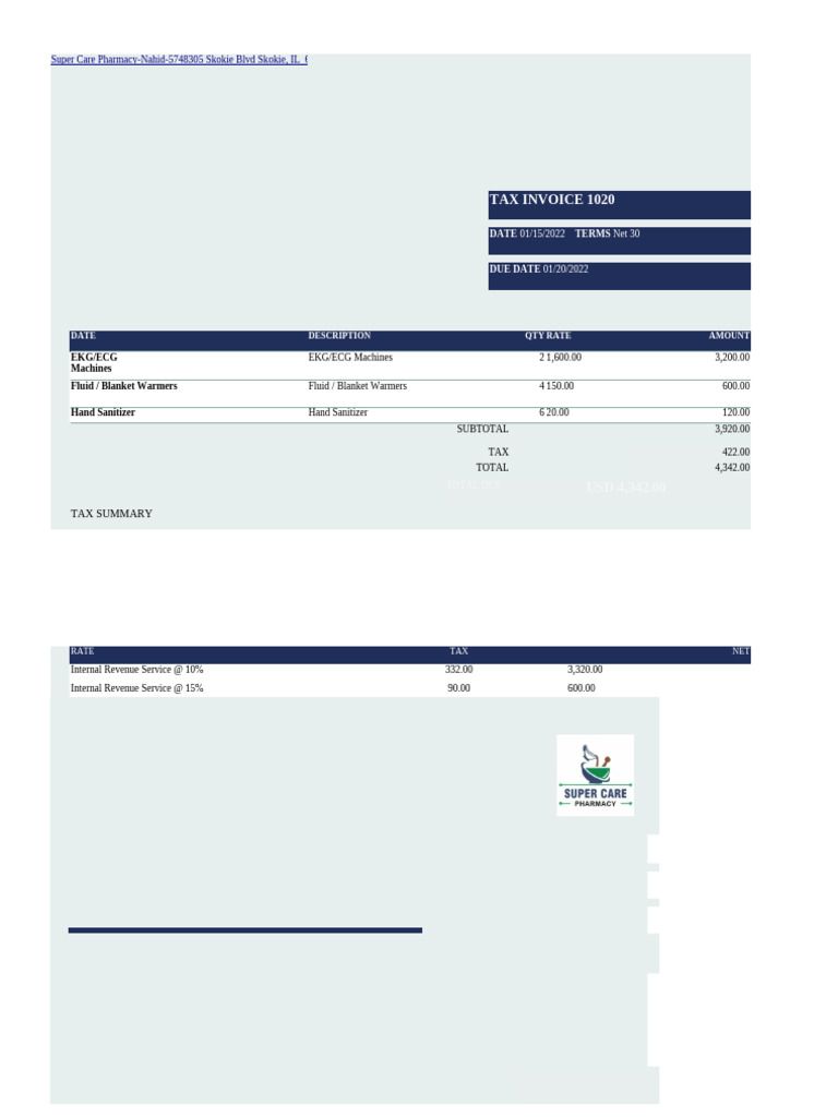 Tax Invoice for Medical Equipment Purchase | PDF
