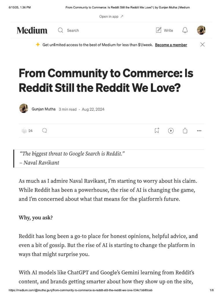 From Community To Commerce: Is Reddit Still The Reddit We Love? | PDF