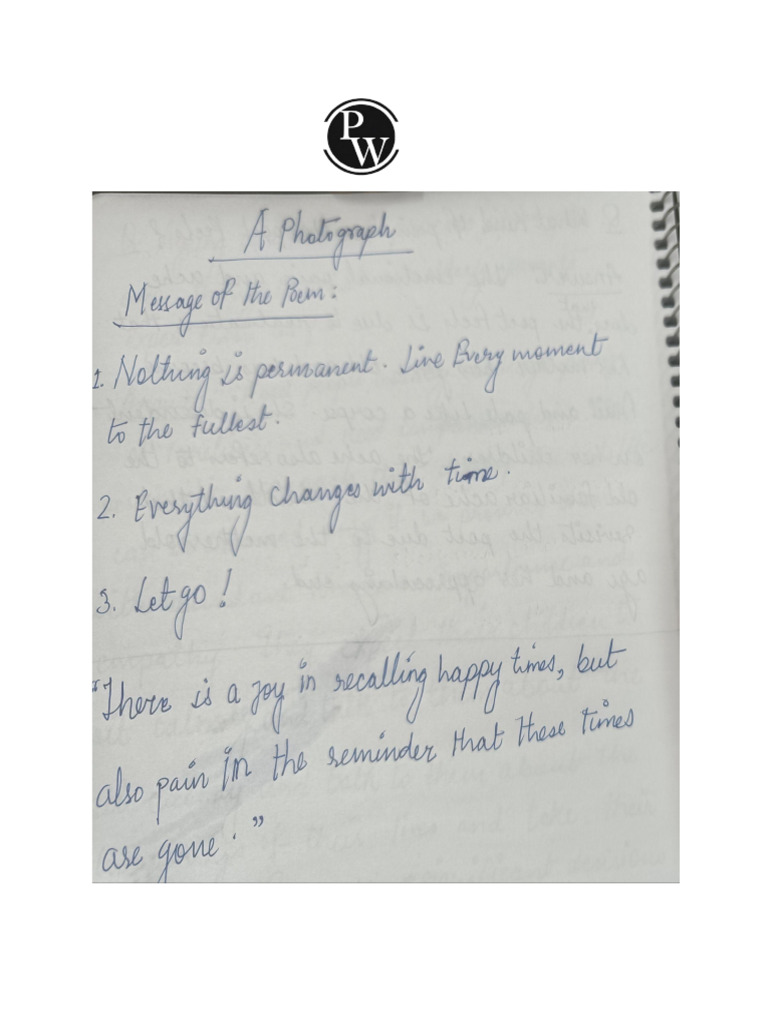 Hornbill - Poetry - A Photograph - Handwritten Notes - Uday 2026 (Class ...